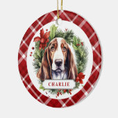 Basset Hound keramische cirkel Ornament (Links)