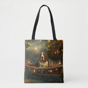 Basset Hound Kerst Feestelijke Reis Draagtas