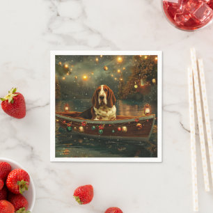 Basset Hound Kerst Feestelijke reis Servet