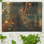 Basset Hound Kerst Feestelijke reis Theedoek (Gevouwen)