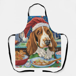 Basset Hound Kerstbakfeest: Festive Kerstmis Schort
