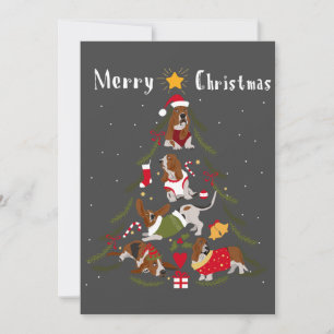 Basset Hound-kerstboom Hondenliefhebber Kaart