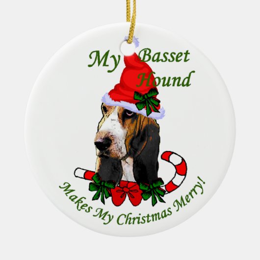 Basset Hound kerstcadeautjes Ornament (Voorkant)