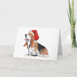 Basset Hound Kerstmis Feestdagen Kaart