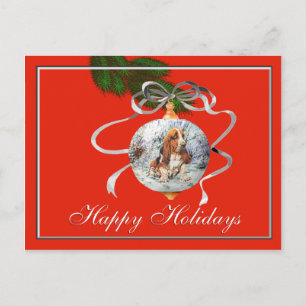 Basset Hound Kerstmis Feestdagenkaart