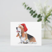 Basset Hound Kerstmis Feestdagenkaart (Staand voorkant)
