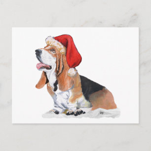 Basset Hound Kerstmis Feestdagenkaart