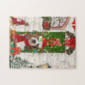 Basset Hound Kerstmis Legpuzzel (Horizontaal)