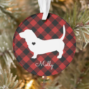 Basset Hound Kerstmis, speldenfoto Ornament
