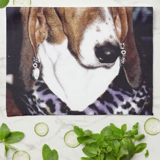 Basset Hound Kitchen Towel Theedoek (Gevouwen)
