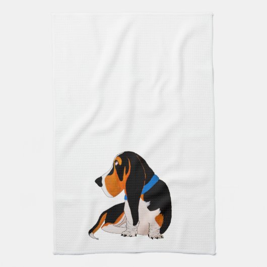 Basset Hound Kitchen Towel Theedoek (Verticaal)