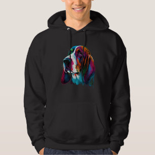 Basset Hound Kleurrijk Aquarel Schilderij Hond Hoodie