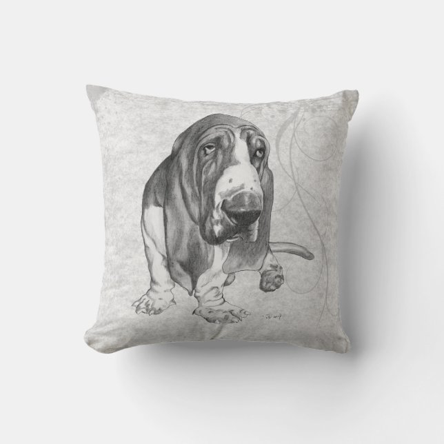 Basset Hound Kussen (Voorkant)