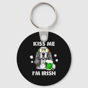 Basset hound kust Ierse grappige hond St. Patrick' Sleutelhanger
