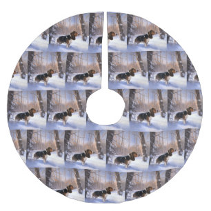 Basset Hound Laat Het Sneeuw Kerstmis Kerstboom Rok