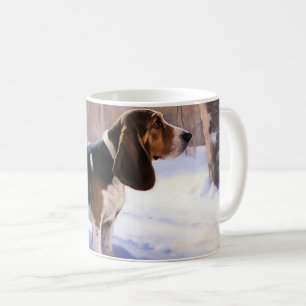 Basset Hound Laat Het Sneeuw Kerstmis Koffiemok