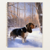 Basset Hound Laat Het Sneeuw Kerstmis Planner (Voorkant)