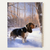 Basset Hound Laat Het Sneeuw Kerstmis Planner (Achterkant)
