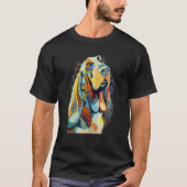 Basset Hound Looking Into Your Eyes Splash Art T-shirt (Voorkant)