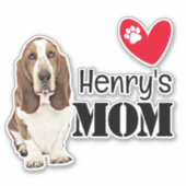 Basset Hound Mam Persoonlijke Sticker (Voorkant)