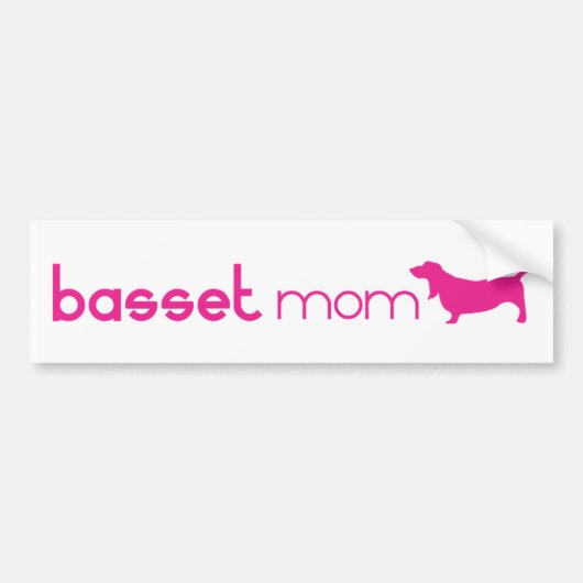 Basset Hound mama Bumpersticker (Voorkant)