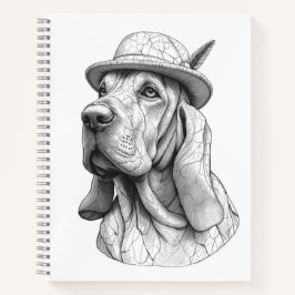 Basset Hound Marble Statue Antique Style Notebook Notitieboek