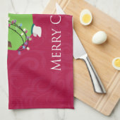 Basset Hound Merry-kerstontwerp Theedoek (Quarter Fold)