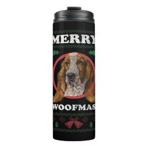 Basset Hound Merry Woofmas Christmas Dog Gift Thermosbeker