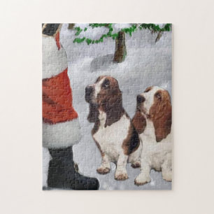 Basset Hound Met Kerstmis Legpuzzel