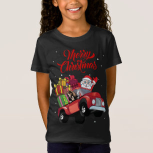 Basset Hound met Sinterklaas in rode vrachtwagenho T-shirt