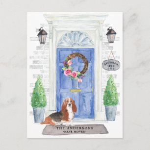 Basset Hound Moving Announcement Briefkaart