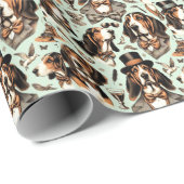 Basset Hound Naadloos Cadeaupapier (Rol Hoek)