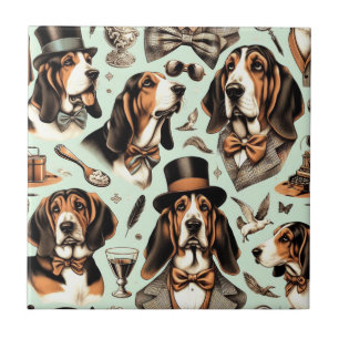  Basset Hound Naadloos Tegeltje
