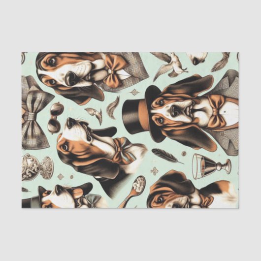  Basset Hound Naadloos Tissuepapier (Voorkant)