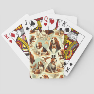 Basset Hound Naadloze Illustratie Pokerkaarten