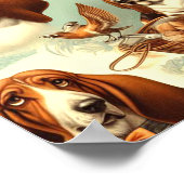Basset Hound Naadloze Illustratie Poster (Hoek)