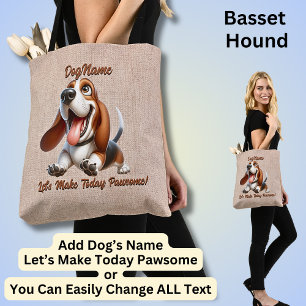 Basset Hound - Naam hond toevoegen, Tekst wijzigen Draagtas