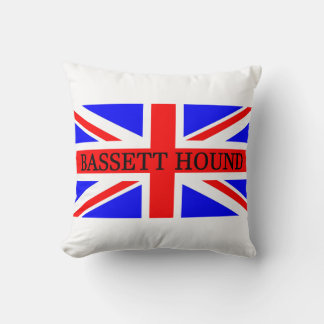 Basset hound naam op vlag kussen