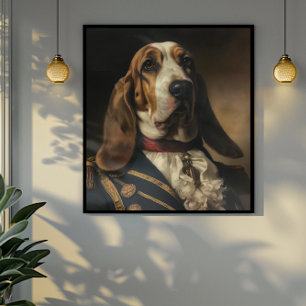 Basset Hound napoleon stijl Poster
