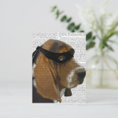 Basset Hound Ninja Briefkaart (Staand voorkant)