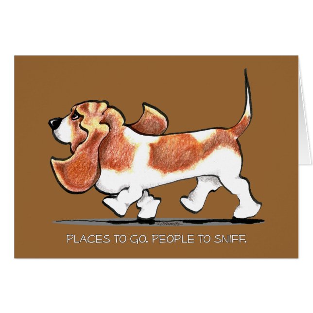 Basset Hound occupé (Devant horizontal)