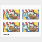 BASSET HOUND ONCLE SAM, CHIENS STICKERS Rec. * Feu (Feuille)
