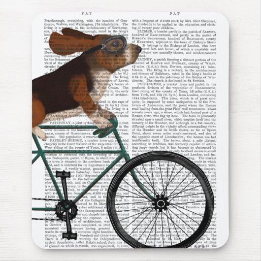 Basset Hound op fiets Muismat (Voorkant)