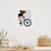 Basset Hound op fiets Poster (Keuken)