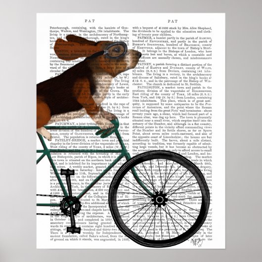 Basset Hound op fiets Poster (Voorkant)