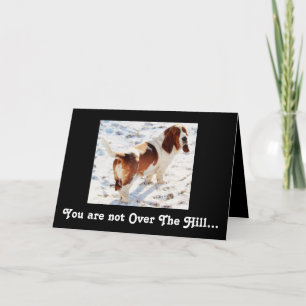 Basset Hound op verjaardagskaart "Over The Hill" Kaart