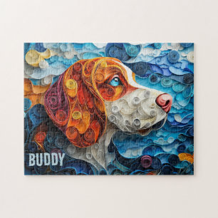 Basset Hound Paper Quilling Art Dog Portret Legpuzzel