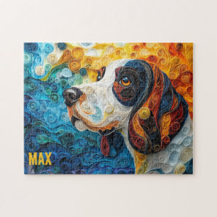 Basset Hound Paper Quilling Art Dog Portret Legpuzzel