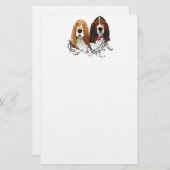 Basset Hound Peace Love Joy-kerstontwerp Briefpapier (Voorkant / Achterkant)