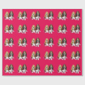 Basset Hound Peace Love Joy-kerstontwerp Cadeaupapier (Vlak)